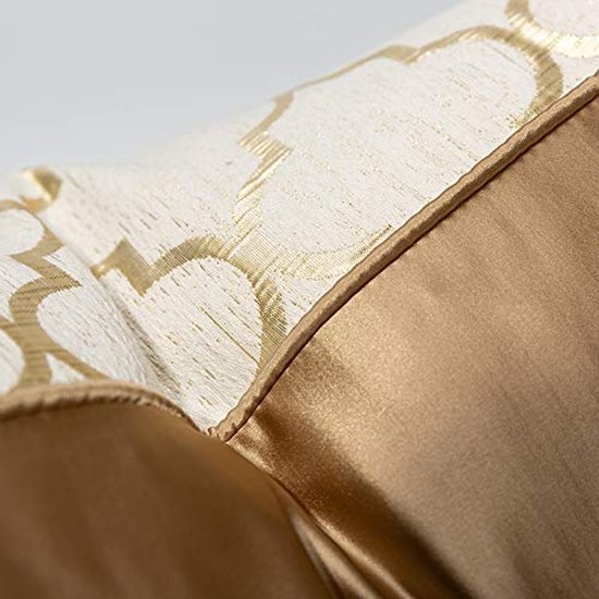 Unyqoos® Unieke Goudkleurige Kussenhoes voor Stijlvolle Huisdecoratie met Onzichtbare Rits, 50 x 50 cm, Crème
