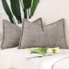 Unyqoos ® Luxueuze Set van 2 Moderne Chenille en Fluwelen Kussenhoezen met Decoratieve Rand voor Elegant Interieur