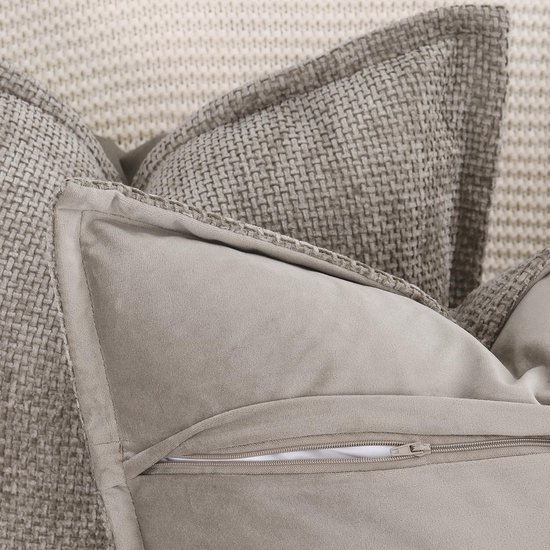 Unyqoos ® Luxueuze Set van 2 Moderne Chenille en Fluwelen Kussenhoezen met Decoratieve Rand voor Elegant Interieur