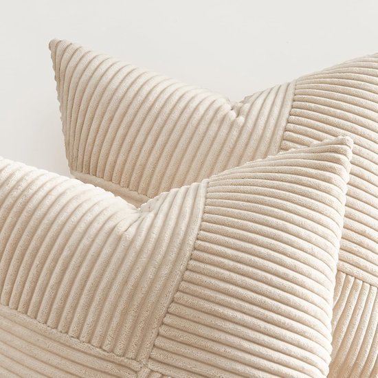Unyqoos ® Kussenslopen Set van 2 in Corduroy Fluweel met Geometrisch Windmolen Patroon voor Woonkamer en Slaapkamer Decoratie