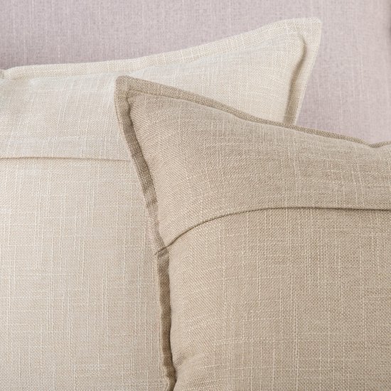 Unyqoos ® Set van 2 Luxueuze Linnen Kussenhoezen voor Bank en Slaapkamer, Zachte Decoratieve Kussens, Lichtbeige, 40x40 cm