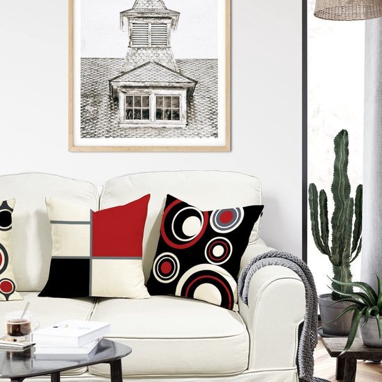 550x550-37682.jpg Unyqoos ® Set van 4 Moderne Geometrische Kussenhoezen 40x40 cm voor Binnen en Buiten