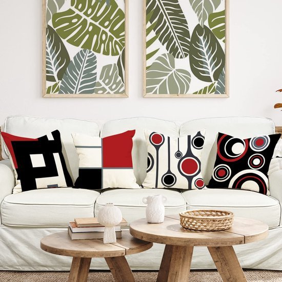 550x550-37683.jpg Unyqoos ® Set van 4 Moderne Geometrische Kussenhoezen 40x40 cm voor Binnen en Buiten