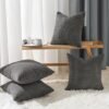 Unyqoos® Kussenslopen Set van 4 in Zacht Antraciet Corduroy voor Stijlvolle Interieurdecoratie