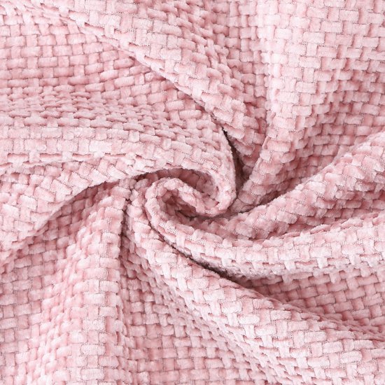 Unyqoos ® Set van 2 Luxe Chenille en Fluweel Kussenhoezen met Stijlvolle Rand in Roze, 30 x 50 cm