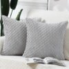 Unyqoos® Set van 2 Stijlvolle Boho Kussenslopen in Zachte Corduroy voor Slaapkamer en Bank, Lichtgrijs 50x50 cm