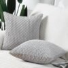 Unyqoos® Set van 2 Stijlvolle Boho Kussenslopen in Zachte Corduroy voor Slaapkamer en Bank, Lichtgrijs 50x50 cm