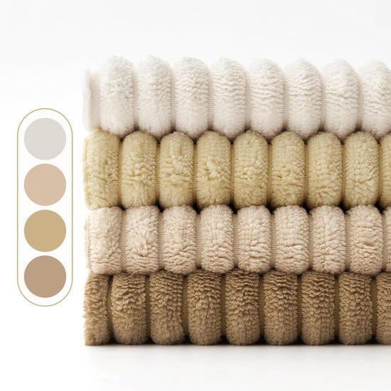 550x550-37719.jpg Unyqoos® Set van 4 Luxe Ribfluwelen Kussenslopen in Beige voor Stijlvolle Woondecoratie