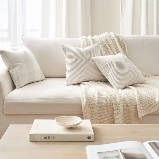 Unyqoos ® Kussenslopen Set van 2 met Modern Geometrisch Windmolenpatroon in Zacht Corduroy Fluweel voor Diverse Interieurs