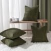 Unyqoos® Kussenslopen Set van 4 in Olijfgroen Corduroy voor Diverse Interieur Stijlen en Comfort