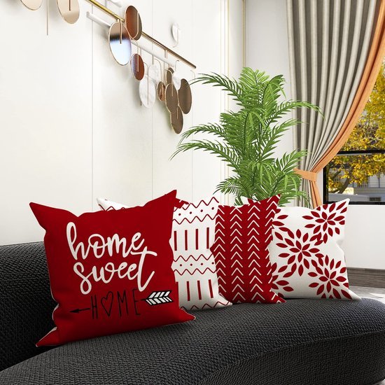 Unyqoos ® Kussenhoezen Set van 4 voor Bank, Tuinbed, Slaapkamer en Auto - 40x40cm Decoratieve Hoezen