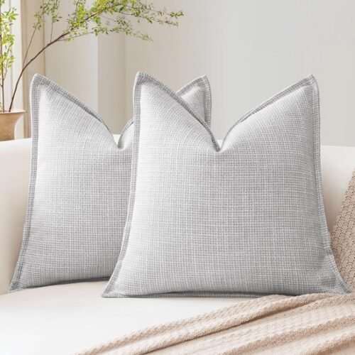 550x550-37771.jpg Unyqoos® Set van 2 Moderne Linnen Kussenhoezen voor Stijlvolle Woonkamerdecoratie in Lichtgrijs, 50 x 50 cm