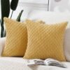 Unyqoos® Set van 2 Luxe Gestreepte Kussenslopen, Zachte Decoratieve Hoezen voor Slaapkamer en Bank, Geel, 50x50 cm