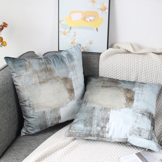 Unyqoos ® Set van 2 Luxe Fluwelen Kussenhoezen voor Binnen en Buiten in Landhuisstijl