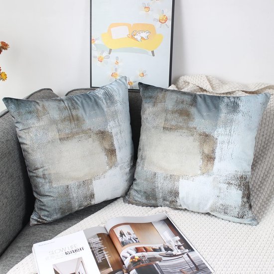 Unyqoos ® Set van 2 Luxe Fluwelen Kussenhoezen voor Binnen en Buiten in Landhuisstijl