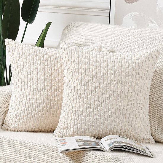 Unyqoos® Stijlvolle Set van 2 Zachte Gestreepte Kussenhoezen voor Slaapkamer en Bank 50x50 cm