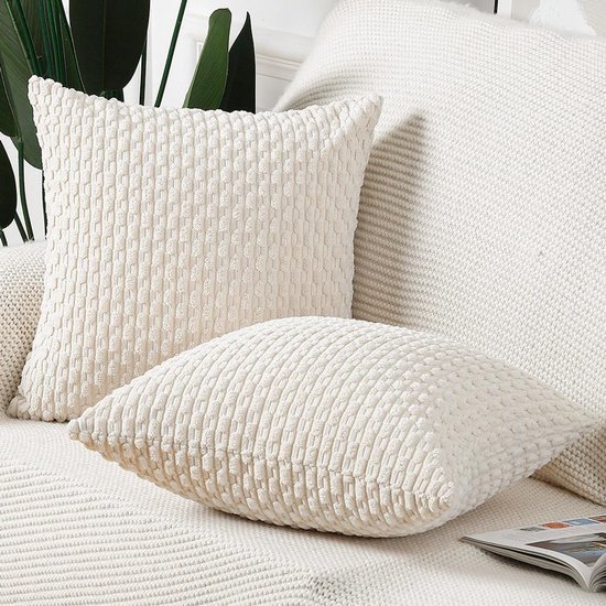 Unyqoos® Stijlvolle Set van 2 Zachte Gestreepte Kussenhoezen voor Slaapkamer en Bank 50x50 cm