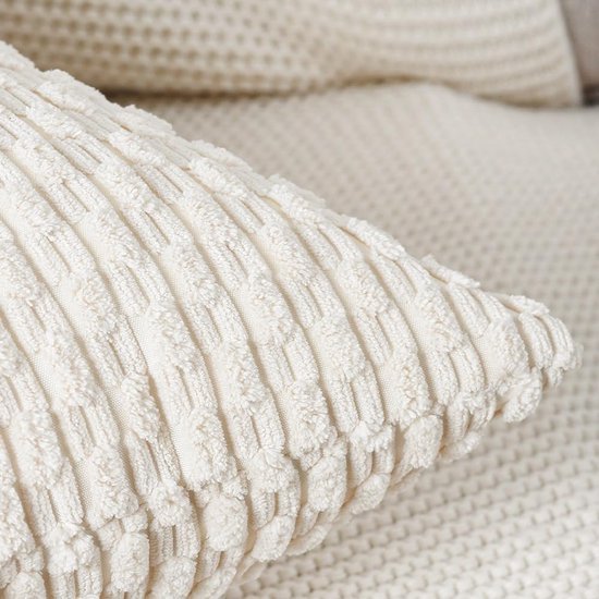 Unyqoos® Stijlvolle Set van 2 Zachte Gestreepte Kussenhoezen voor Slaapkamer en Bank 50x50 cm
