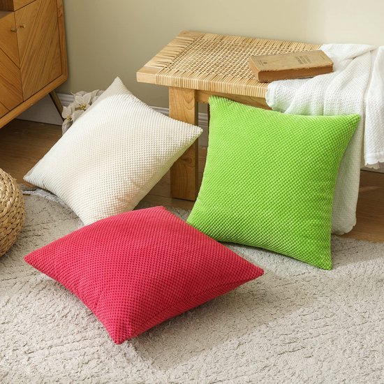 Unyqoos ® Stijlvolle Corduroy Kussenslopen voor Comfort en Elegantie in Huiselijke Ruimtes, Set van 2, 40 x 40 cm, Frisse Groentint