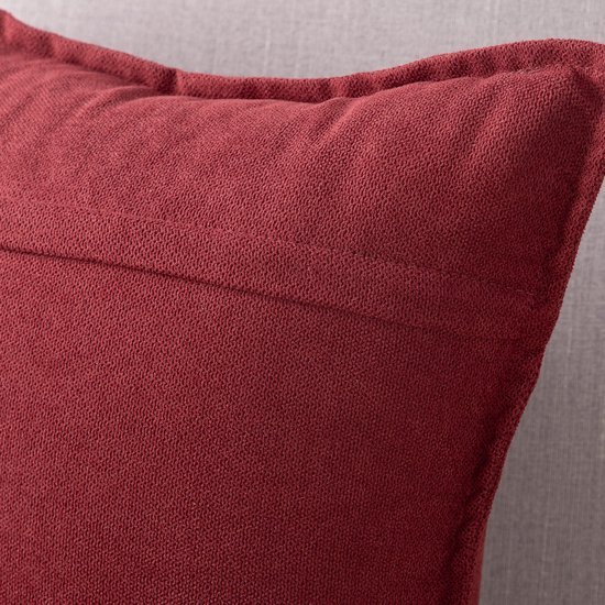 Unyqoos® Set van Twee Luxe Chenille Kussenhoezen voor Bank en Slaapkamer in Bordeauxrood
