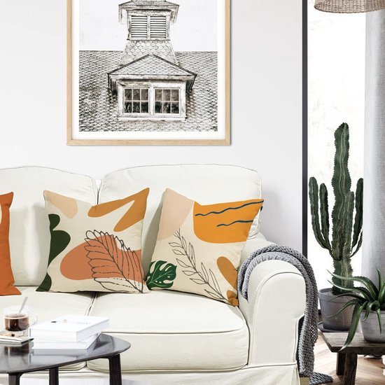 Unyqoos ® Stijlvolle Set van 4 Geometrische Kussenhoezen voor Binnen en Buiten 40 x 40 cm