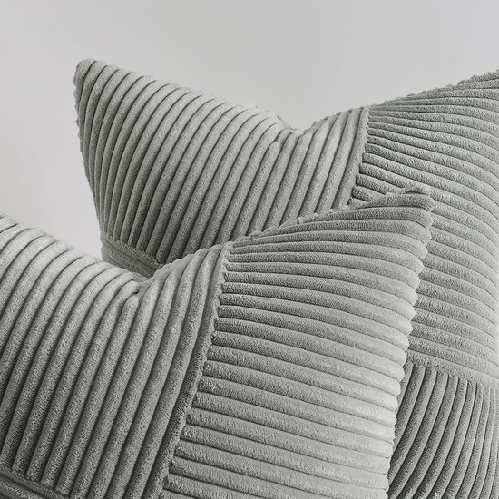 Unyqoos ® Sierlijke Set van 2 Kussenslopen met Geometrisch Patroon voor Bank en Slaapkamer, 40 x 40 cm, Grijs