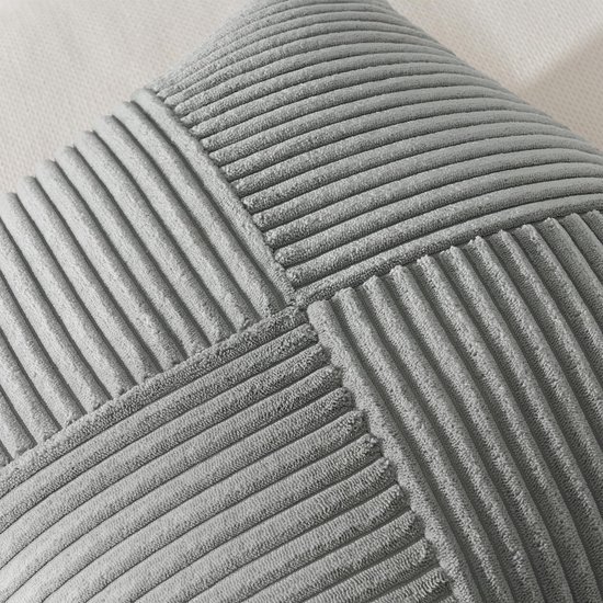 Unyqoos ® Sierlijke Set van 2 Kussenslopen met Geometrisch Patroon voor Bank en Slaapkamer, 40 x 40 cm, Grijs