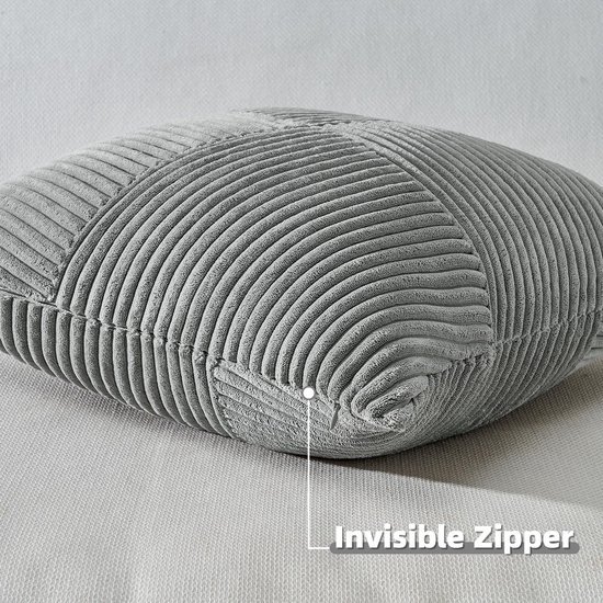 Unyqoos ® Sierlijke Set van 2 Kussenslopen met Geometrisch Patroon voor Bank en Slaapkamer, 40 x 40 cm, Grijs