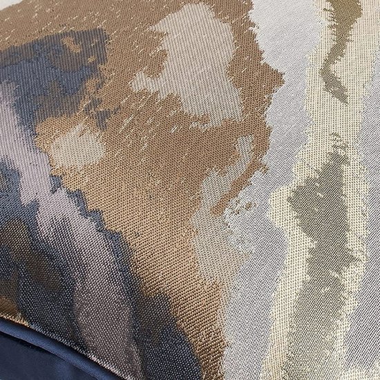 Unyqoos® Maritiem Blauw en Gouden Decoratieve Kussenhoes voor Moderne Woonkamer en Slaapkamer, 45 x 45 cm