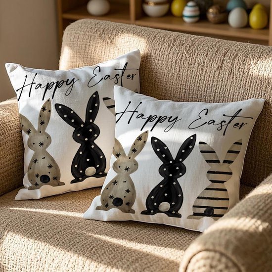 Unyqoos ® Set van 2 Schattige Paas Kussenslopen voor Lente en Zomer Decoratie