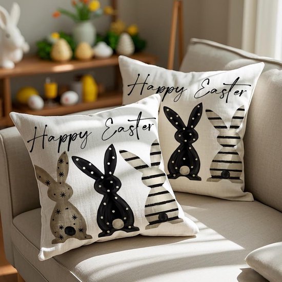 Unyqoos ® Set van 2 Schattige Paas Kussenslopen voor Lente en Zomer Decoratie