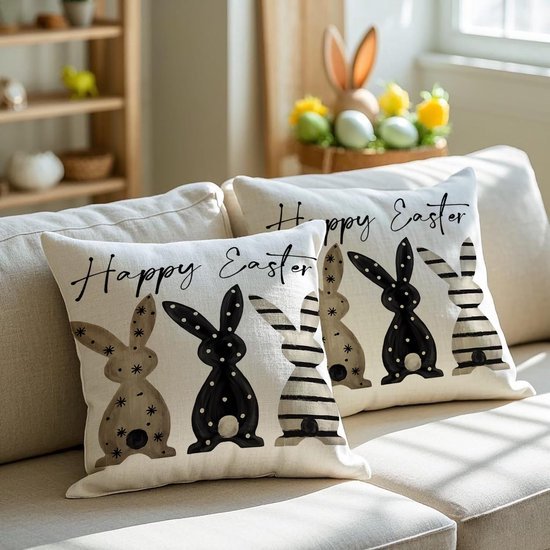 Unyqoos ® Set van 2 Schattige Paas Kussenslopen voor Lente en Zomer Decoratie