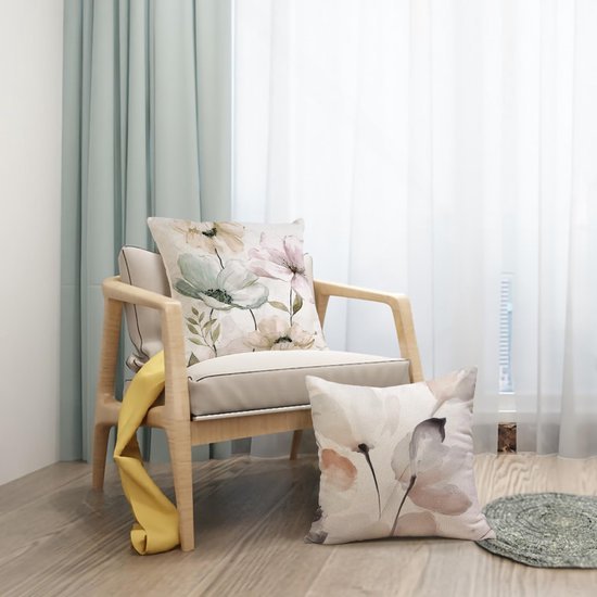 Unyqoos ® Set van 4 Decoratieve Kussenhoezen met Bloemenpatroon, 40 x 40 cm, Geschikt voor Binnen en Buiten