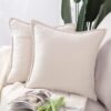 Unyqoos® Set van 2 Luxe Zachte Chenille Sierkussenhoezen voor Bank of Slaapkamer, Crèmewit, 45x45 cm