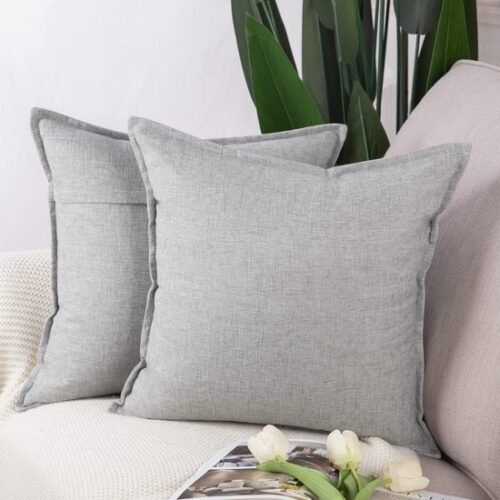 550x550-37942.jpg Unyqoos® Stijlvolle Set van 2 Zachte Linnen Kussenhoezen voor Bank en Slaapkamer, Lichtgrijs, 40 x 40 cm