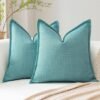 550x550-37959.jpg Unyqoos® Set van 2 Luxe Linnen Kussenslopen voor Sierkussens in Turquoise, 50 x 50 cm