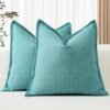 550x550-37961.jpg Unyqoos® Set van 2 Luxe Linnen Kussenslopen voor Sierkussens in Turquoise, 50 x 50 cm