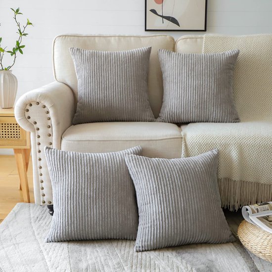 550x550-37963.jpg Unyqoos ® Zachte Corduroy Kussenslopen Set voor Sierkussens - 4 Stuks - 45 x 45 cm - Beige