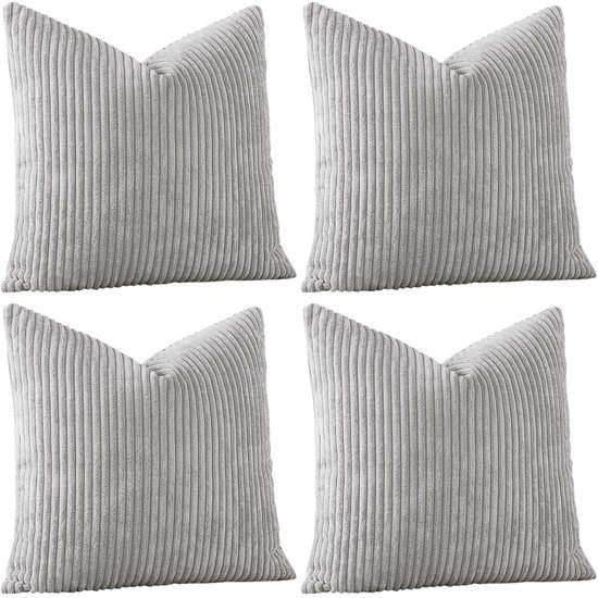 550x550-37964.jpg Unyqoos ® Zachte Corduroy Kussenslopen Set voor Sierkussens - 4 Stuks - 45 x 45 cm - Beige