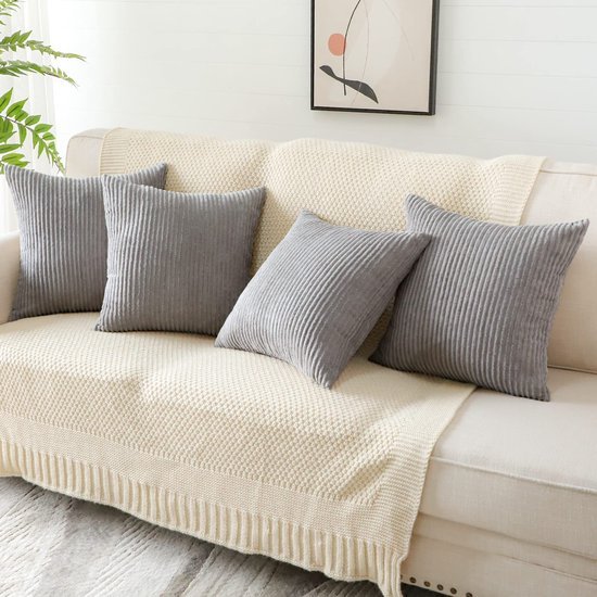 550x550-37968.jpg Unyqoos ® Zachte Corduroy Kussenslopen Set voor Sierkussens - 4 Stuks - 45 x 45 cm - Beige