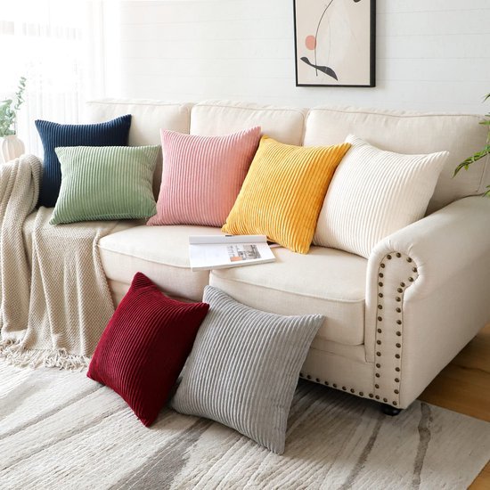 550x550-37971.jpg Unyqoos ® Zachte Corduroy Kussenslopen Set voor Sierkussens - 4 Stuks - 45 x 45 cm - Beige