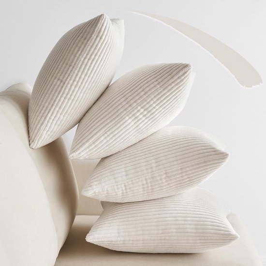 Unyqoos® Luxueuze Set van 4 Ribfluwelen Sierkussenslopen voor Bank en Woonkamerdecoratie