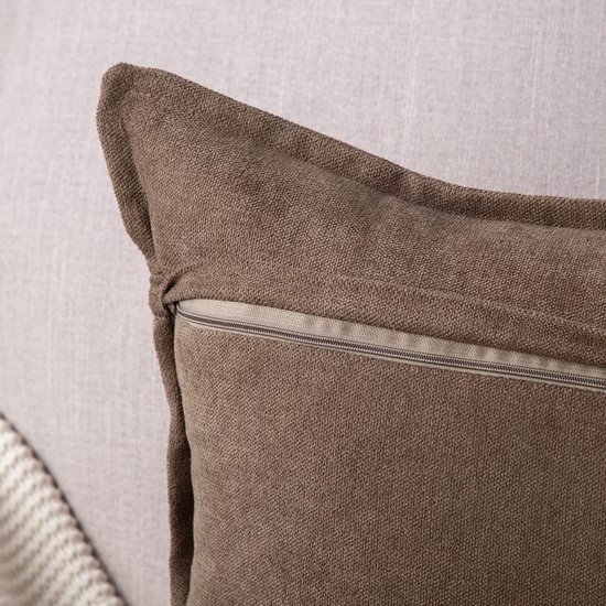 Unyqoos® Set van 2 Luxe Zachte Chenille Sierkussenhoezen voor Bank en Slaapkamer, Donkerbruin, 45 x 45 cm
