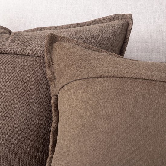Unyqoos® Set van 2 Luxe Zachte Chenille Sierkussenhoezen voor Bank en Slaapkamer, Donkerbruin, 45 x 45 cm