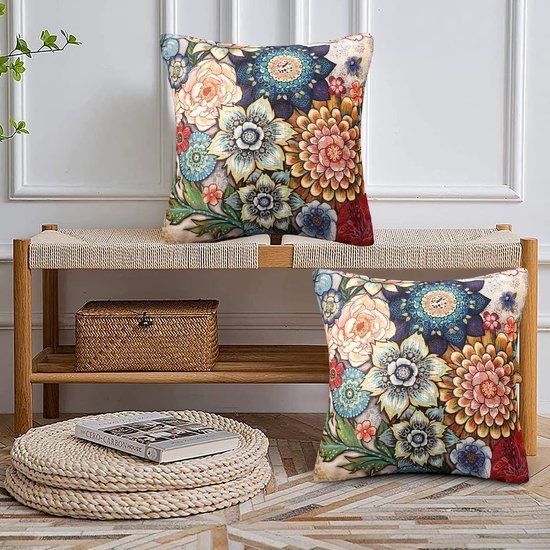 550x550-38023.jpg Unyqoos® Exclusieve Set van 2 Decoratieve Boho Kussenslopen met Mandala Bloemenpatroon voor Huisdecoratie