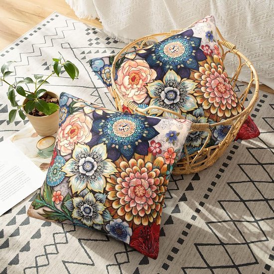 550x550-38024.jpg Unyqoos® Exclusieve Set van 2 Decoratieve Boho Kussenslopen met Mandala Bloemenpatroon voor Huisdecoratie