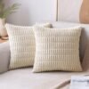 Unyqoos® Moderne Corduroy Kussenslopen Set van 2 voor Stijlvolle Interieurdecoratie in Beige