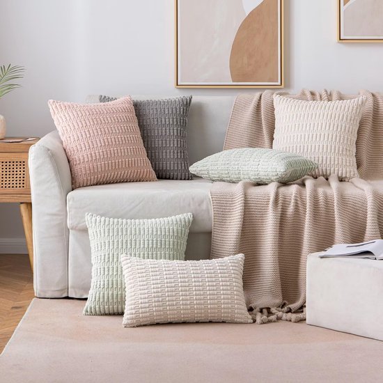 Unyqoos® Moderne Corduroy Kussenslopen Set van 2 voor Stijlvolle Interieurdecoratie in Beige