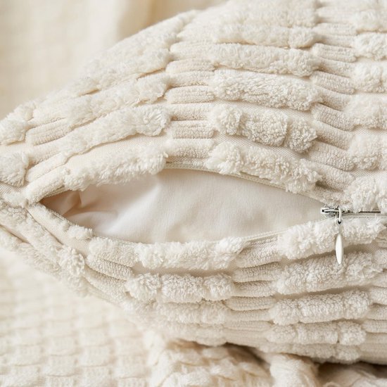 Unyqoos® Moderne Corduroy Kussenslopen Set van 2 voor Stijlvolle Interieurdecoratie in Beige
