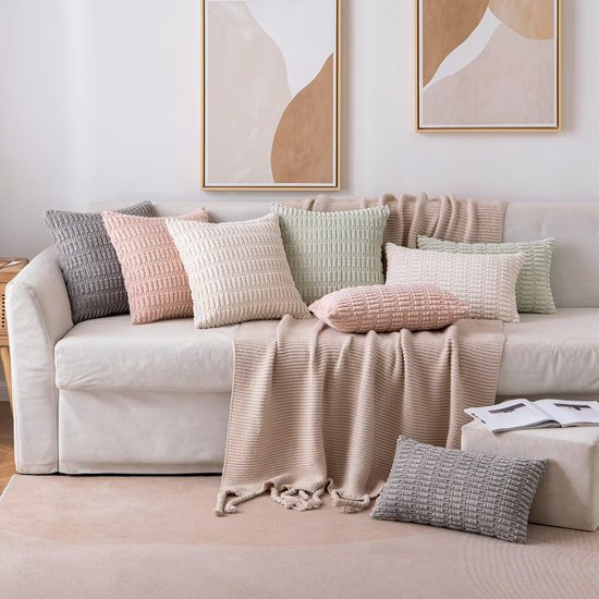 Unyqoos® Moderne Corduroy Kussenslopen Set van 2 voor Stijlvolle Interieurdecoratie in Beige